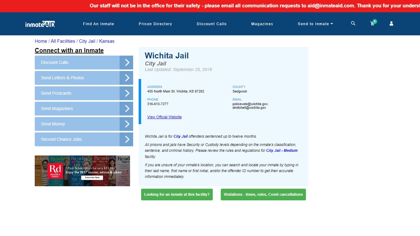 Wichita Jail | Inmate Locator